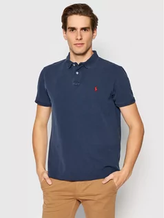 Koszulki męskie - Ralph Lauren Polo Polo 710814416035 Granatowy Slim Fit - grafika 1