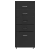 Szafki biurowe - Mobilna szafka kartotekowa, czarna, 28x41x69 cm, metalowa - miniaturka - grafika 1