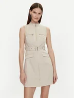 Sukienki - Morgan Sukienka codzienna 241-ROMEA Beżowy Slim Fit - miniaturka - grafika 1