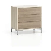 Szafki biurowe - B2B Partner Komoda biurowa z 3 szufladami LAYERS, solidna podstawa, dąb naturalny / dąb bejcowany 611455 - miniaturka - grafika 1