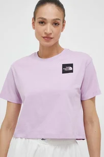 The North Face t-shirt bawełniany kolor fioletowy - Koszulki sportowe damskie - miniaturka - grafika 1