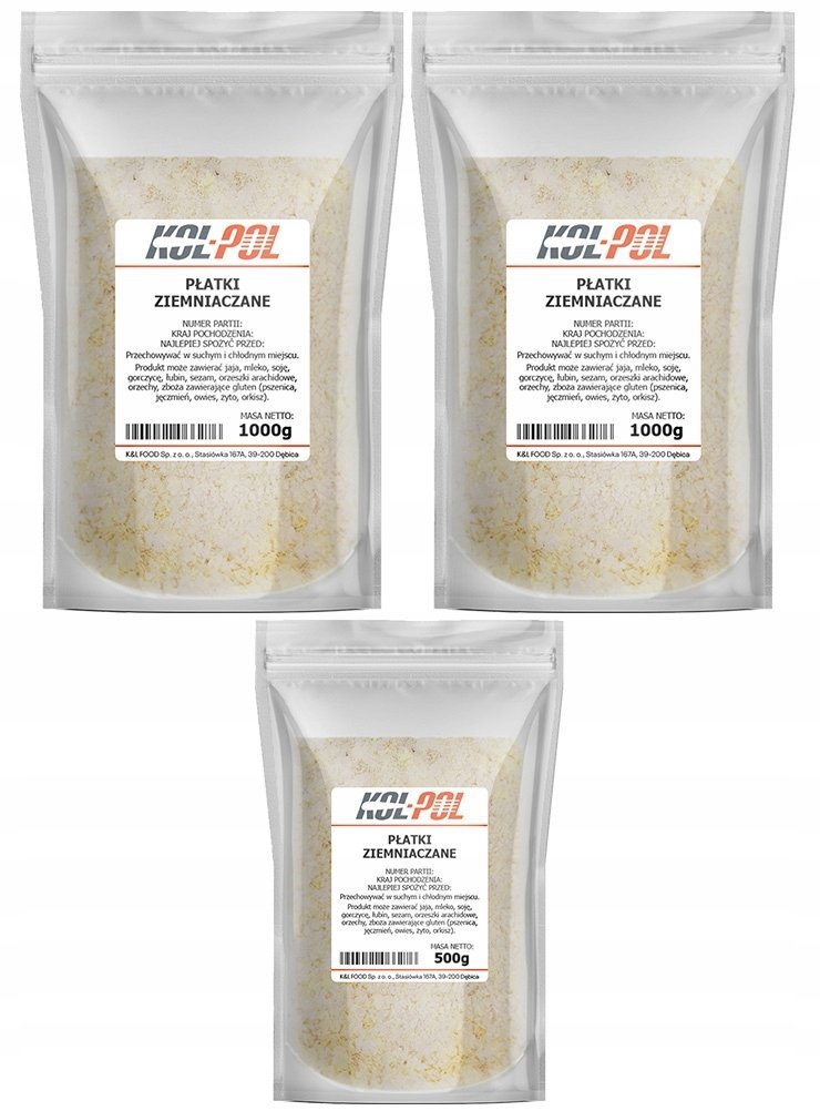 PŁATKI ZIEMNIACZANE 2,5kg Puree ziemniak naturalne wysoka jakość Kol-Pol