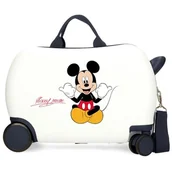 Walizki - Joumma Disney Mickey Cheerlful Walizka dziecięca biała 45 x 31 x 20 cm twarda ABS 24,6 l 1,8 kg 4 koła bagaż podręczny, biała, walizka dziecięca - miniaturka - grafika 1