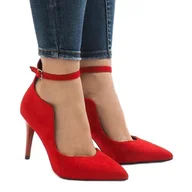 Czółenka - Czerwone botki na szpilce B-54 - ButyModne - miniaturka - grafika 1