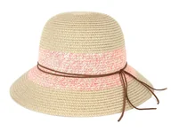 Czapki damskie - Kapelusz Damski Słomkowy Plażowy Elegancki Retro Regulowany Letni Beżowy 58 - miniaturka - grafika 1