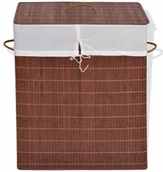 Kosze na bieliznę - Pojemnik bambusowy zamykany brązowy L2-W00 - miniaturka - grafika 1