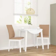 Krzesła - vidaXL Krzesła do jadalni z poduszkami 2 szt. Białe lite drewno gumowe - miniaturka - grafika 1