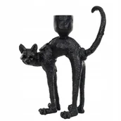 Świeczniki - ŚWIECZNIK KOT kandelabr czarny mat do salonu sypialni - miniaturka - grafika 1