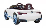 Pojazdy elektryczne dla dzieci - Autko BMW i4 na akumulator dla dzieci Biały + Wolny Start + EVA + Ekoskóra + Audio LED + Pilot - miniaturka - grafika 1