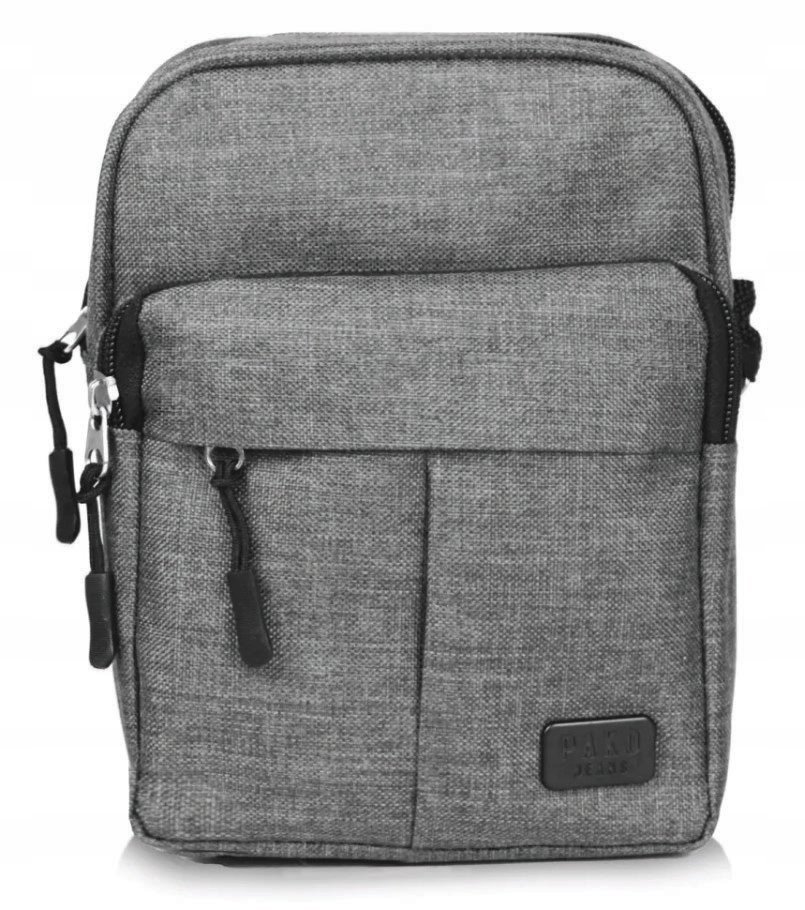 Torba męska na ramię praktyczna saszetka na pasku szara Pako Jeans