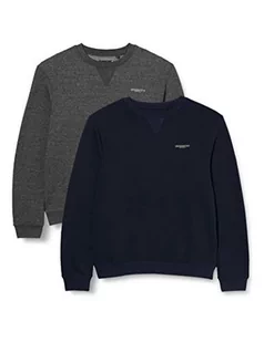 Crosshatch Bluza męska Traymax Crew, Granatowy/węgiel drzewny, XXL - Bluzy męskie - miniaturka - grafika 1