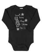 Body dla niemowląt - Niemowlęce body dziewczęce z długim rękawem czarne kot Up Baby r.62/68 - miniaturka - grafika 1