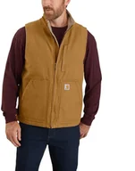 Kamizelki męskie - Kamizelka Carhartt Washed Duck SherpaLined Brown - miniaturka - grafika 1
