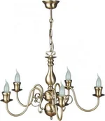 Lampy sufitowe - Lampa wisząca Solar Żyrandol z mosiądzu ŚWIECA 5 płomienny - miniaturka - grafika 1