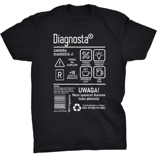 Diagnosta Etykieta Koszulka Prezent Dla Diagnosty - Koszulki męskie - miniaturka - grafika 1