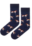 Skarpetki męskie - Teriery granatowe kolorowe skarpetki bawełna organiczna Kabak - miniaturka - grafika 1