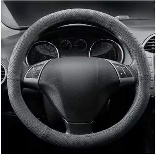 CarPassion Pokrowiec SKÓRZANY na kierownicę 42-44 cm - Akcesoria motoryzacyjne - miniaturka - grafika 1