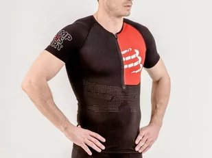 COMPRESSPORT Triathlonowa koszulka kompresyjna TRIATHLON POSTURAL AERO TOP czarna - Koszulki sportowe męskie - miniaturka - grafika 5