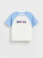 Koszulki dla dziewczynek - Reserved - Bawełniany t-shirt z aplikacją - jasnoniebieski - miniaturka - grafika 1