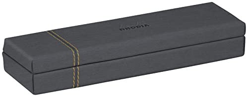 Rhodia 194510C - Etui na długopisy 21x5,5x3cm, elegancka sztuczna skóra, na ołówki, pędzle i długopisy, 1 sztuka, kolor tytanowy