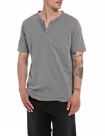 Koszulki męskie - Replay T-shirt męski, Steel Grey 319, L - miniaturka - grafika 1
