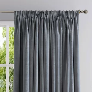 Zasłona gotowa Velvet Esti Szary 135x245cm 135 x 245 [cm] - Zasłony - miniaturka - grafika 1