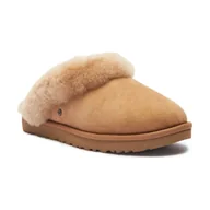 Kapcie damskie - UGG Skórzane obuwie domowe CLASSIC SLIPPER II z dodatkiem wełny - miniaturka - grafika 1
