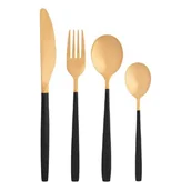 Zestawy sztućców - Lumarko Sztućce Czarno Złote Komplet 24 Szt. W Pudełku - miniaturka - grafika 1