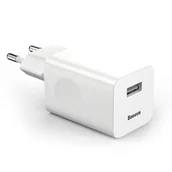 Ładowarki do telefonów - Baseus Charging Quick Charger ładowarka sieciowa zasilacz EU adapter USB Quick Charge 3.0 QC 3.0 biały (CCALL-BX02) - miniaturka - grafika 1