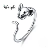 Pierścionki - Pierścionek Srebrny Dłonie Miłość Kotek Mysz Pupil Srebro 925 Boamer - miniaturka - grafika 1