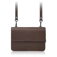 Torebki damskie - Mała torebka damska skórzana kopertówka 2w1 brązowa AY-21-BR - miniaturka - grafika 1