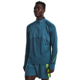 Bluzy sportowe męskie - Męska bluza do biegania UNDER ARMOUR UA Qualifier Run 2.0 1/2 Zip - morska - grafika 1