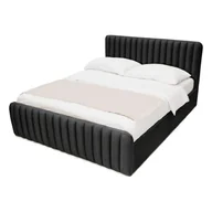 Łóżka - Łóżko tapicerowane z pojemnikiem GALLA 180x200 Welur Czarny - miniaturka - grafika 1