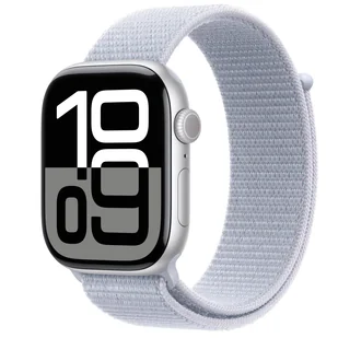 Apple Watch 10 GPS + Cellular 46mm z aluminium srebrne z opaską Błękitny Obłok - Smartwatch - miniaturka - grafika 1
