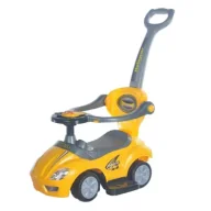 Jeździki dla dzieci - Jeździk z rączką 3w1 Mega Car żółty Baby Mix - miniaturka - grafika 1