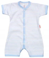 Pajacyki dla niemowląt - PAJAC KRÓTKI rękaw rampers PASKI NIEBIESKIE 68 KLEKLE - miniaturka - grafika 1