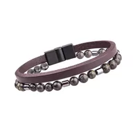 Bransoletki - inSPORTline, Skórzana bransoletka magnetyczna W-TEC Cronkroad, 24 cm - miniaturka - grafika 1