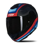 Kaski motocyklowe - Kask Szczękowy Nolan X-1005 Carbon Niebieski/Czerwony/JasnoniebieskiM - miniaturka - grafika 1