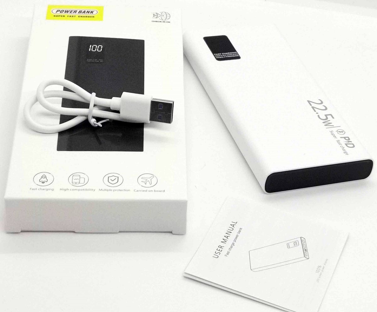 Powerbank P1D 22.5W Super Fast Charge 10 000 mAh Monitor Energii BIAŁY