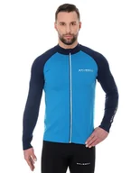 Bluzy sportowe męskie - Bluza termoaktywna męska Brubeck Athletic LS14080 niebieski/granat - miniaturka - grafika 1