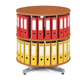 Regały biurowe - B2B Partner Regał obrotowy na segregatory, 2 półki, czereśnia 3944 - miniaturka - grafika 1
