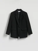 Marynarki i żakiety damskie - Reserved - Marynarka z wiskozą - czarny - miniaturka - grafika 1