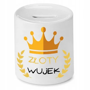 SKARBONKA DLA WUJKA ZŁOTY WUJEK GOLD UNCLE PREZENT z Nadrukiem ze Zdjęciem + Opakowanie na prezent (wzór 01) - Skarbonki - miniaturka - grafika 1