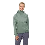 Kurtki damskie - Damska kurtka przeciwdeszczowa Jack Wolfskin PRELIGHT 2.5L JKT W picnic green - XS - miniaturka - grafika 1