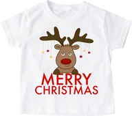 Koszulki dla dziewczynek - Świąteczna z reniferem dziecięca koszulka mikolajki68 - miniaturka - grafika 1