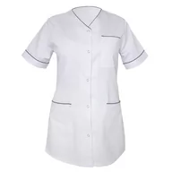 Odzież robocza - Żakiet medyczny damski biały fartuch lekarski  lamówka granatowa 46 - miniaturka - grafika 1