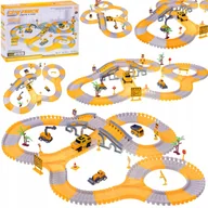 Zabawki zdalnie sterowane - TOR SAMOCHODOWY WYŚCIGOWY KOLEJKA DUŻY PLAC BUDOWY AUTO CARS 255 el. AUTKA - miniaturka - grafika 1