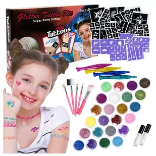 Zestaw Do Tatuaży Brokatowych Diy Szablony Markery - Zabawki kreatywne Zestaw Do Tatuaży Brokatowych Diy Szablony Markery - Zabawki kreatywne - miniaturka - grafika 1