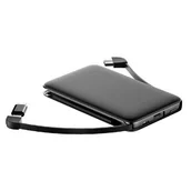 Akcesoria do tabletów i e-booków - A+ Power Bank WG 5000 mA zabudovaný Micro a USB-C kabel lightning redukce 7741) Czarna - miniaturka - grafika 1