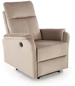 Fotele - Fotel rozkładany CROCUS VELVET beżowy elektryczny HALMAR - miniaturka - grafika 1
